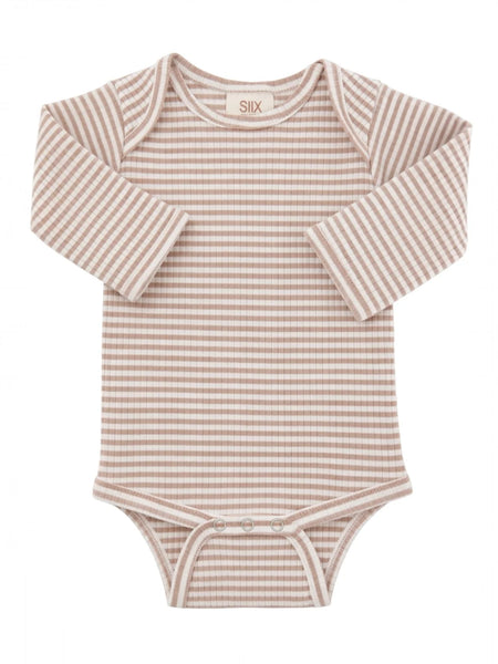 Ribbed Bodysuit | Tan Stripe - PREORDER