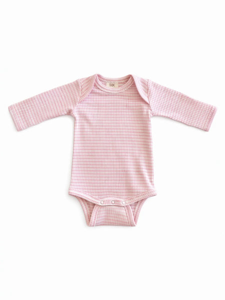 Ribbed Bodysuit | Pink Stripe - PREORDER