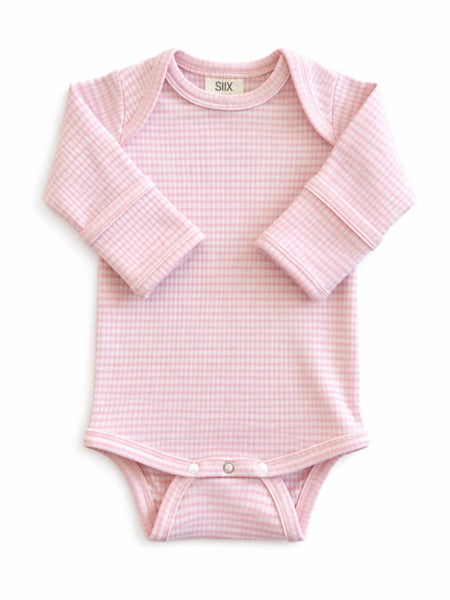 Ribbed Bodysuit | Pink Stripe - PREORDER