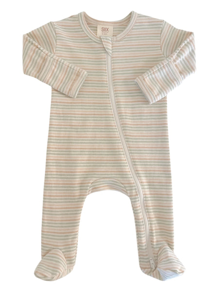 Zip Footie Romper | Multi Stripe - PREORDER