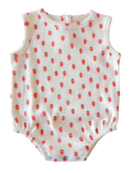 Organic Pointelle Dune Bubble | White Strawberry - PREORDER