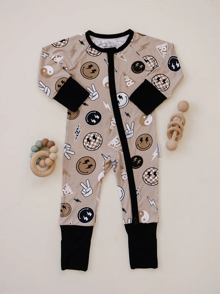 Bamboo Zip Romper | Latte Rad Vibes - PREORDER