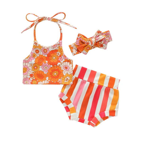 Floral & Stripes Outfits & Bows (2 Styles) - PREORDER