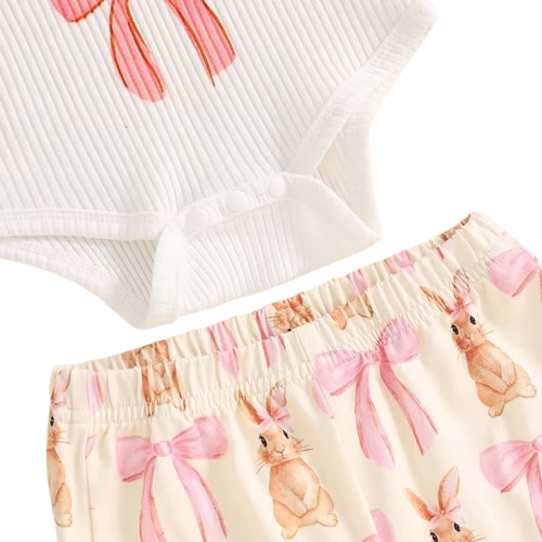 My First Easter Bunnies & Bows Bells Outfit & Bow - PREORDER