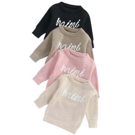 MINI Embroidered Knit Sweaters (4 Colors) - PREORDER