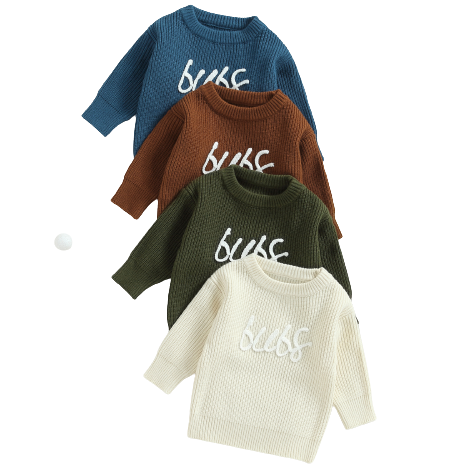 BUBS Embroidered Knit Sweaters (4 Colors) - PREORDER