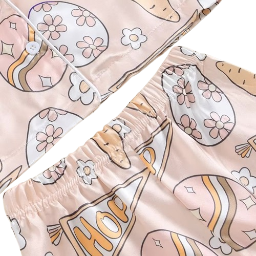 Groovy Hop Eggs & Carrots Silk Pajamas - PREORDER