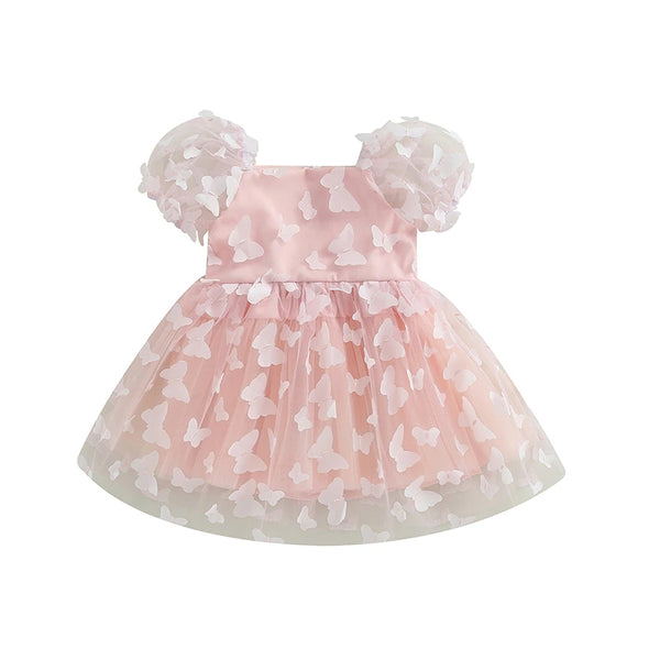 Cotton Candy Butterfly Puff Sleeve Dresses (3 Colors) - PREORDER