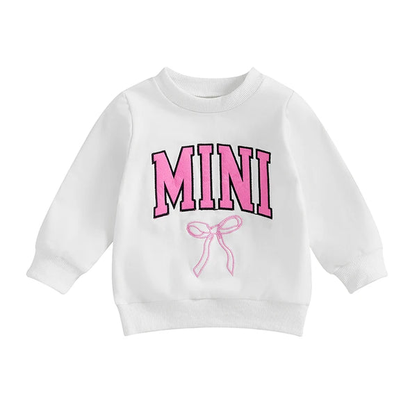 Perfect Bow Embroidered Mama & Mini Matching Pullovers - PREORDER