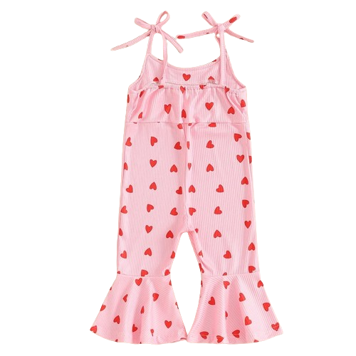 Pink & Red Hearts Ribbed Romper - PREORDER