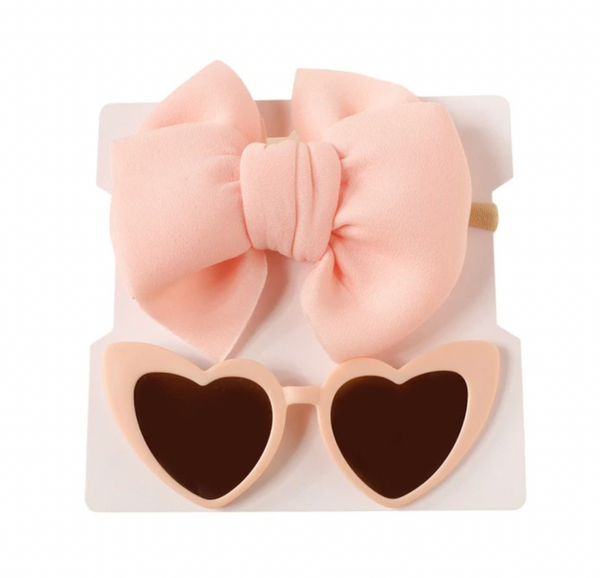 Solid Sassy Heart Sunnies & Puff Bows (9 Colors) - PREORDER