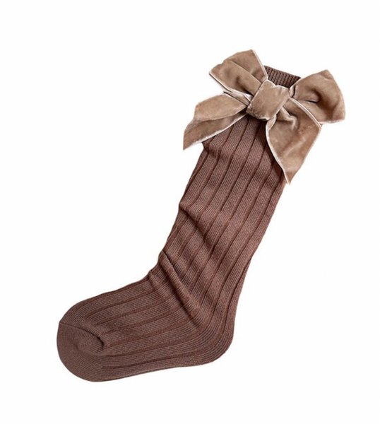 Adele Neutral Big Bow Socks (7 Colors) - PREORDER