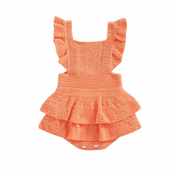 Maisey Knit Ruffle Rompers (7 Colors) - PREORDER