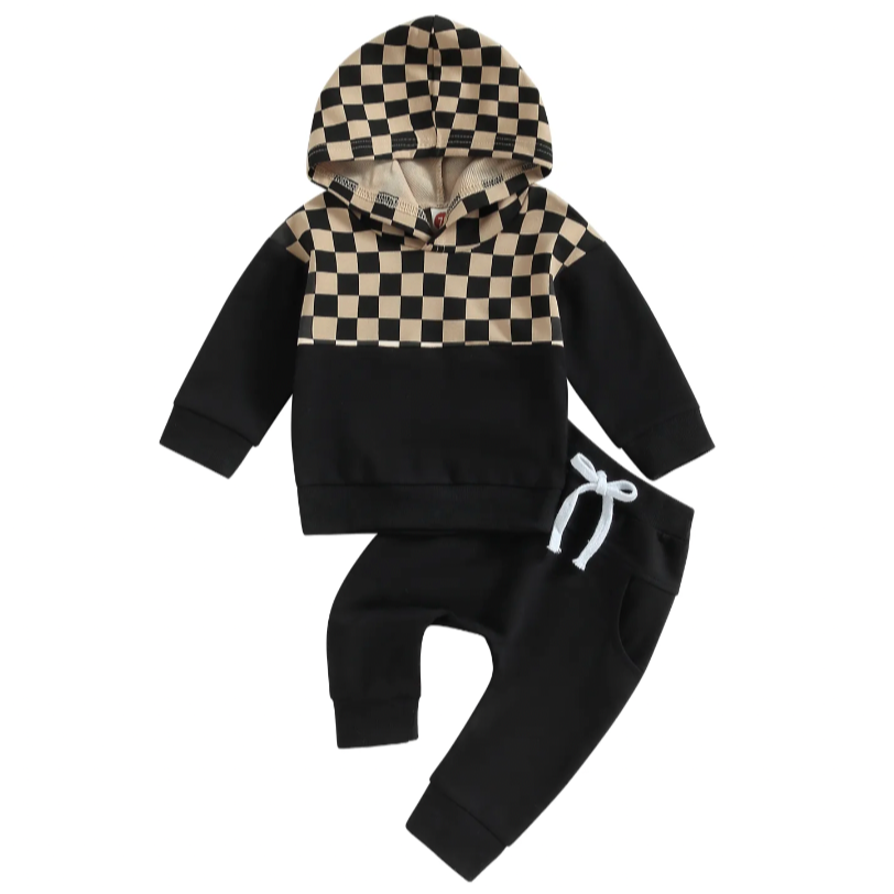 Black & Cream Checkered Outfit - PREORDER