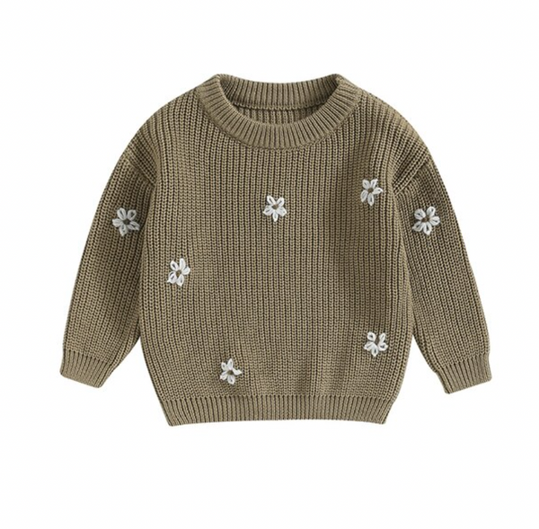 Solid Knit Daisies Sweaters (8 Colors) - PREORDER