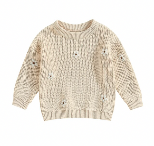 Solid Knit Daisies Sweaters (8 Colors) - PREORDER