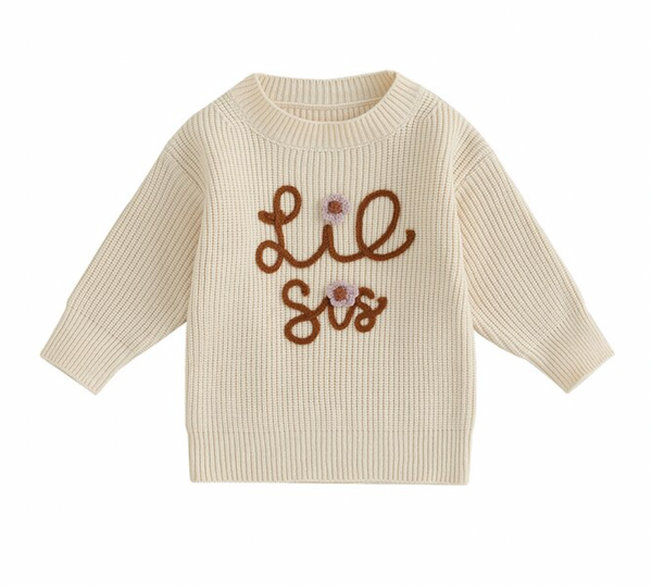LIL SIS Daisy Embroidered Knit Sweaters (3 Colors) - PREORDER