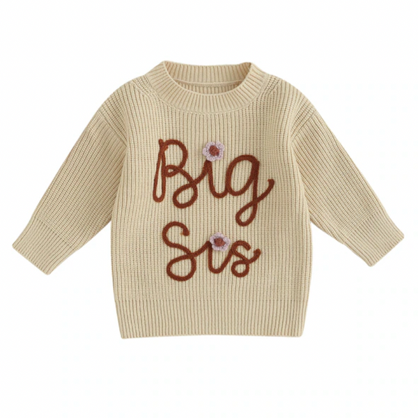 BIG SIS Daisy Embroidered Knit Sweaters (3 Colors) - PREORDER