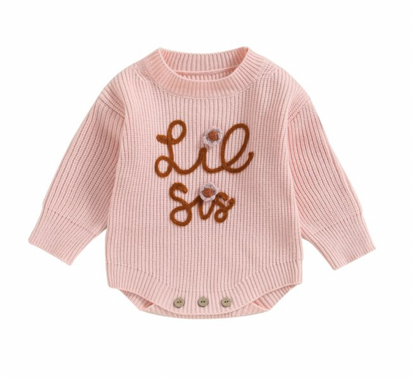 LIL SIS Daisy Embroidered Knit Rompers (3 Colors) - PREORDER