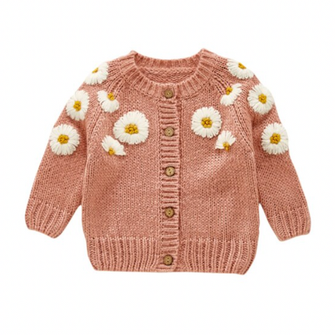 Peachy Floral Knit Cardigan - PREORDER