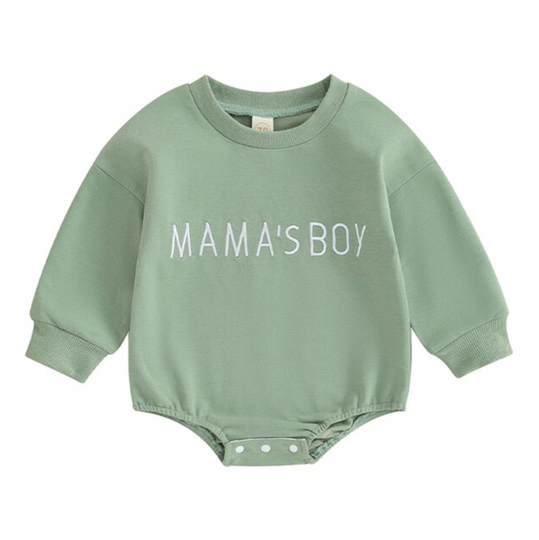 Mamas Boy Embroidery Rompers (3 Colors) - PREORDER
