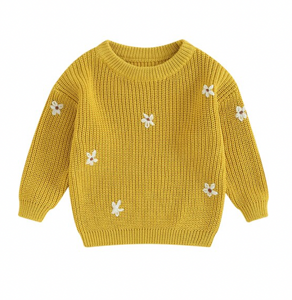 Solid Knit Daisies Sweaters (11 Colors) - PREORDER