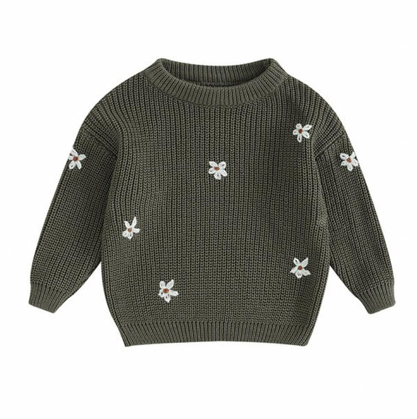 Solid Knit Daisies Sweaters (11 Colors) - PREORDER