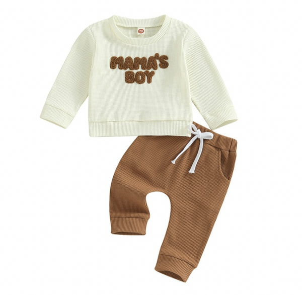 Mamas Boy Waffle Outfits (3 Colors) - PREORDER