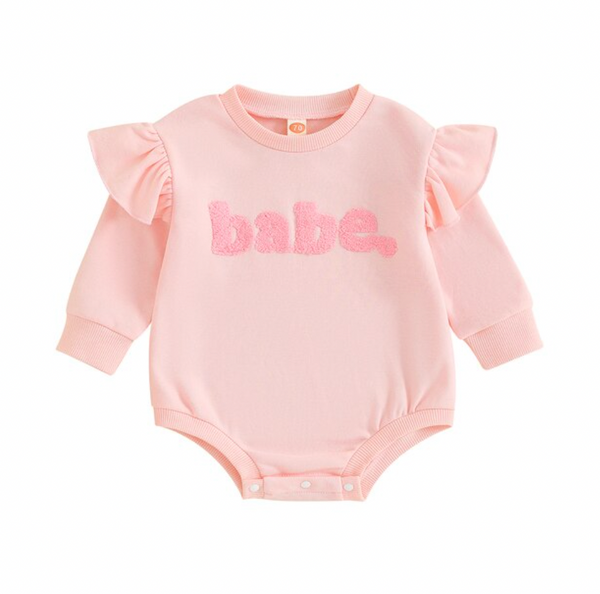 BABE Ruffle Embroidery Rompers (3 Colors) - PREORDER