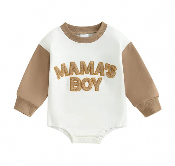 Mamas Boy Patch Long Rompers (3 Colors) - PREORDER