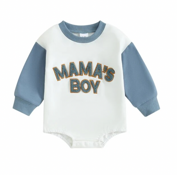 Mamas Boy Patch Long Rompers (3 Colors) - PREORDER
