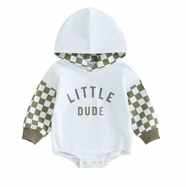 Little Dude Checkered Rompers (3 Colors) - PREORDER