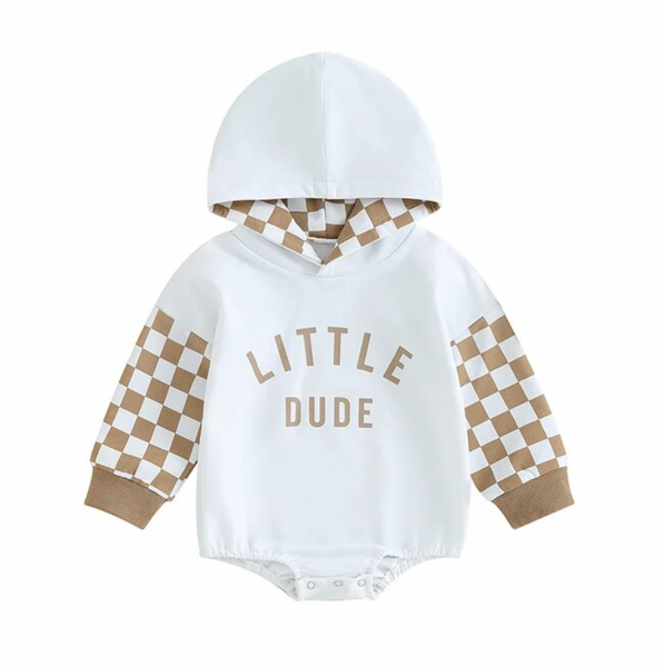 Little Dude Checkered Rompers (3 Colors) - PREORDER