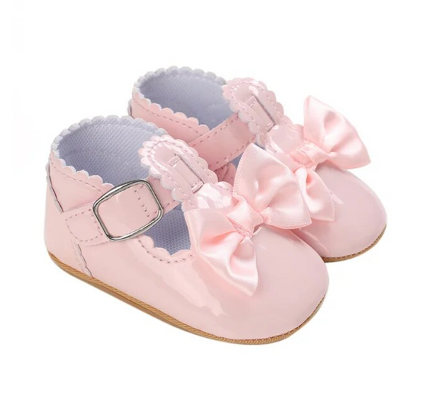 Scalloped Bow Soft Sole Shoes (5 Colors) - PREORDER