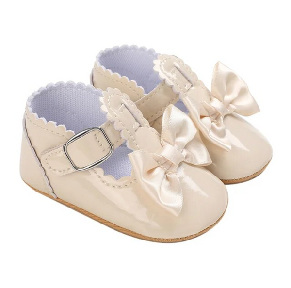 Scalloped Bow Soft Sole Shoes (5 Colors) - PREORDER