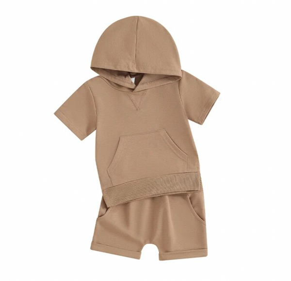 Solid Hoodie Short Outfits (7 Colors) - PREORDER