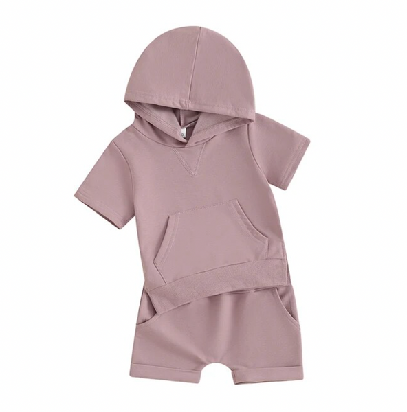 Solid Hoodie Short Outfits (7 Colors) - PREORDER