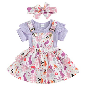 Bunnies & Flowers Matching Dresses & Bows (2 Styles) - PREORDER