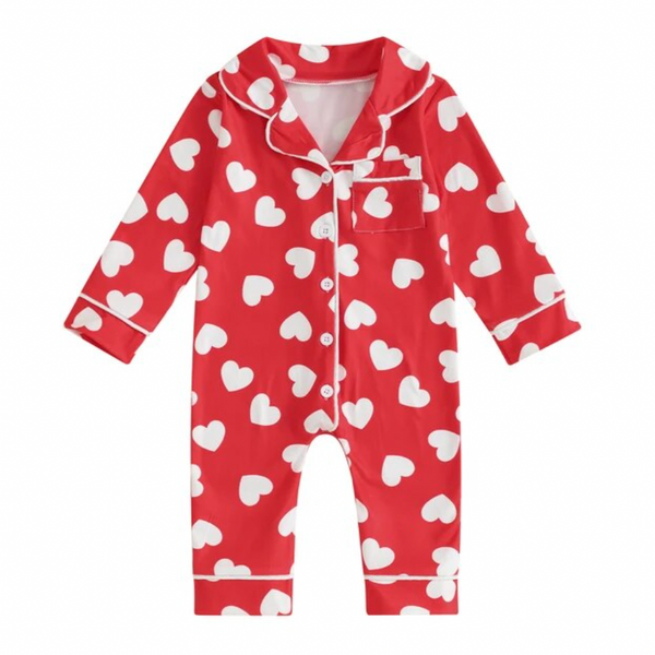 Mini Hearts Romper Pants Pajamas (2 Colors) - PREORDER