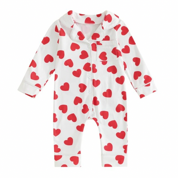 Mini Hearts Romper Pants Pajamas (2 Colors) - PREORDER