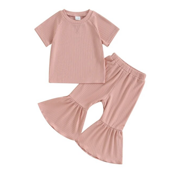 Solid Spring Ribbed Bells Outfits (3 Colors) - PREORDER