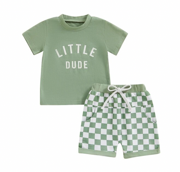 Little Dude Checkered Outfits (3 Colors) - PREORDER