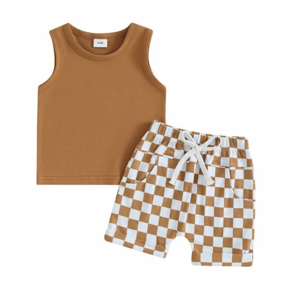 Tank Checkered Casual Outfits (3 Colors) - PREORDER