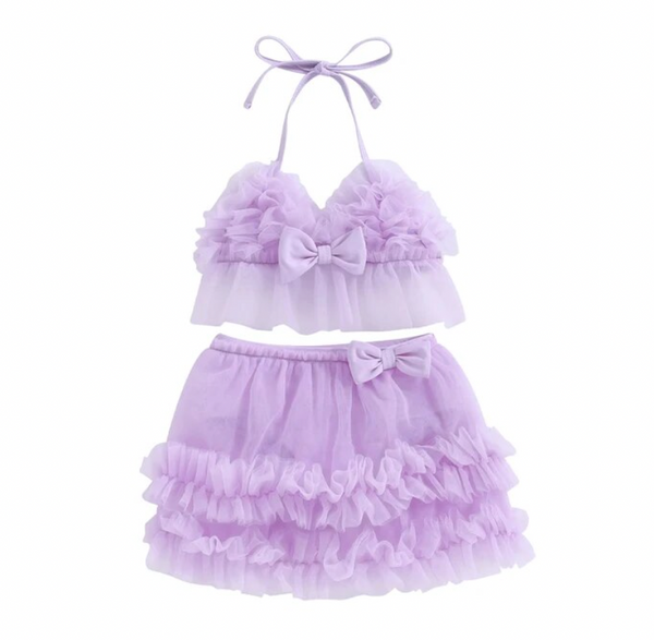 Solid Tulle Skirt Swimsuits (3 Colors) - PREORDER