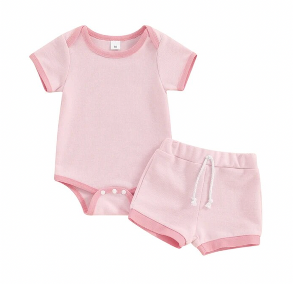 Kolby Solid Waffle Outfits (4 Colors) - PREORDER