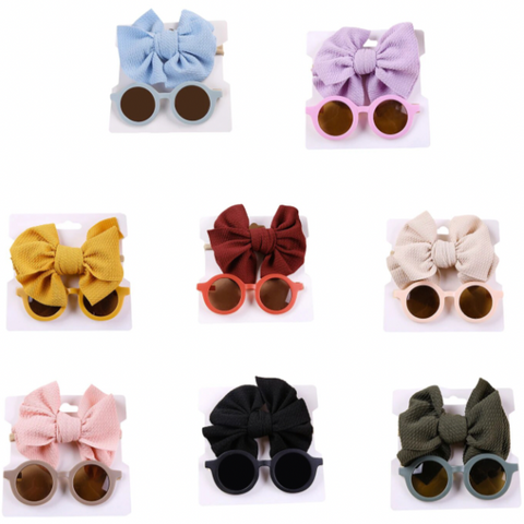 Casual Girl Sunnies & Textured Bows (8 Colors) - PREORDER