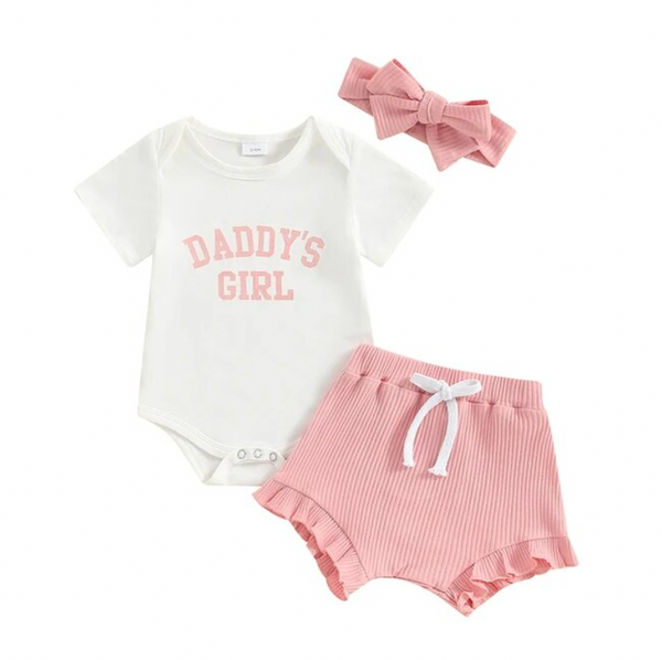 Daddys Girl Ribbed Outfits (3 Colors) - PREORDER