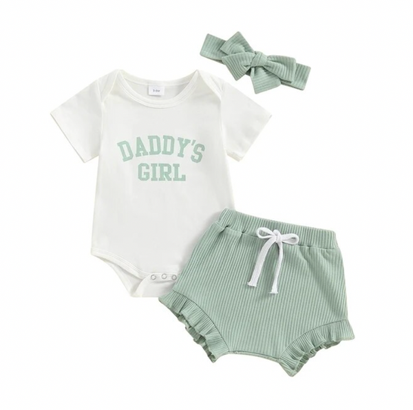 Daddys Girl Ribbed Outfits (3 Colors) - PREORDER