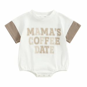 Mamas Coffee Date Two Tone Romper - PREORDER