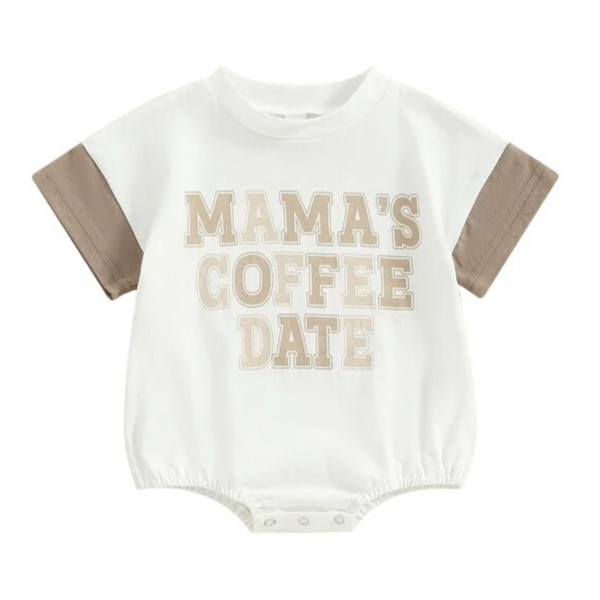 Mamas Coffee Date Two Tone Romper - PREORDER